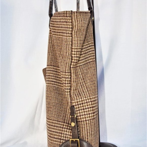 Brand new! Brooks Brothers Leather & Wool Tote with Matching Scarf - Picture 4 of 11